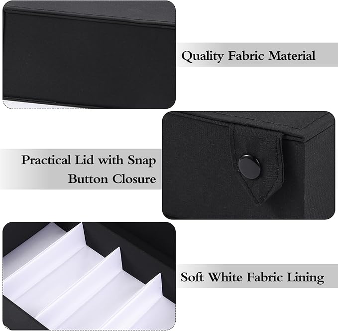 Baojulong 5-Slot Eyeglass Case Organizer - Portable Storage for Sunglasses & Glasses, Perfect for Travel & Home Use