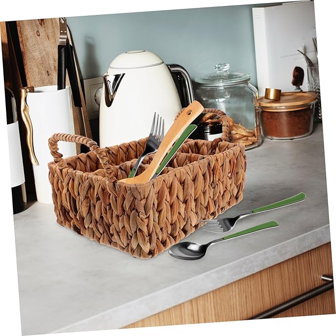 Storage Basket for Cutlery Woven Basket Chopstick Holder Rustic Decorative Desktop Organizer