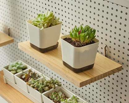 SEVENY Shelves for PegBoard, Pine Wooden Pegboard Shelf Wall Organizer, Wooden Board for Walls Home, Garage Tool Storage, Office Organization, Kitchen, Craft Room,4 Pack