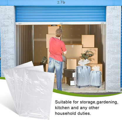 Fainne 10 Pack Extra Large Clear Plastic Storage Bags 32 x 48 Inch 2.75 Mils Giant Jumbo Plastic Storage Bags for Blanket Duvets Pillows Plush Toys Flat Clothes Suitcase Luggage Furniture Bike