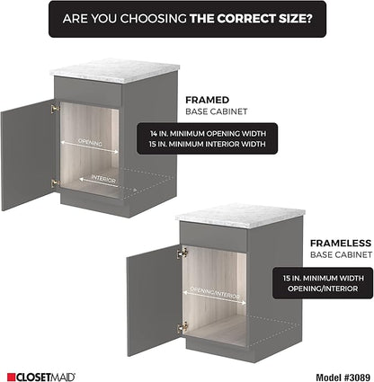 ClosetMaid 14 in. Pull Out Cabinet Organizer, 2 Tier, Heavy Duty, Slide Out Pantry Shelves Drawers for Kitchen, Bathroom, Nickel