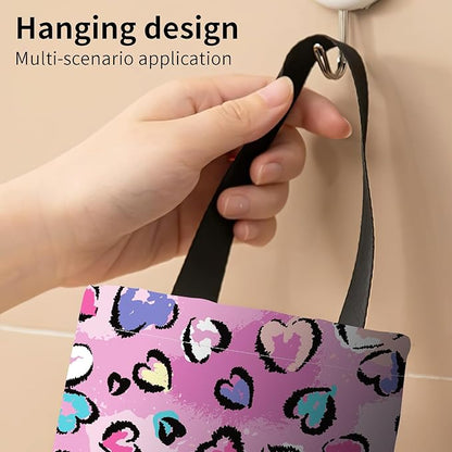 Plastic Bag Holder, Wall Mount Grocery Bag Organizer, Funny Hanging Trash Storage Dispenser for Home Kitchen Cute Colorful Leopard