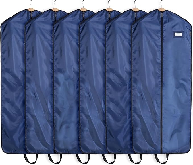 Covermates Keepsakes Garment Bag Set - Premium Polyester - Full Length Zipper - ID Window - Carrying Handles - Closet Storage, Blue