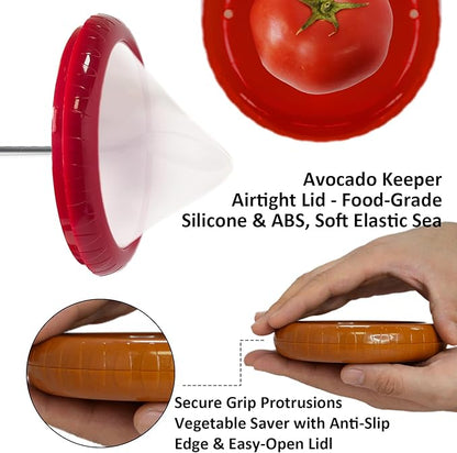 AWLGAK Silicone Food Storage Containers Avocado Saver for Fridge Onion Storage 4-Piece Set Reusable Anti-Oxidation Box Perfect for Vegetables Fruits Lemons Garlic Tomatoes Potatoes
