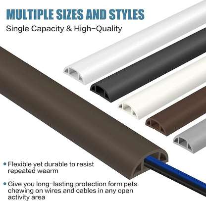 Floor Cord Covers for Wires 10FT Cable Hider Wire Cover Self Adhesive Cord Hider Floor for Offices, Homes, Workshops, Warehouses Cable Cavity 0.39" W x 0.27" H