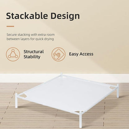 STORAGE MANIAC Sweater Drying Rack, Mesh Clothes Drying Rack, Stackable Laundry Drying Rack, Lay Flat Dryer for Delicates, Portable Dry Rack for Indoor or Outdoor, White, 1-Pack