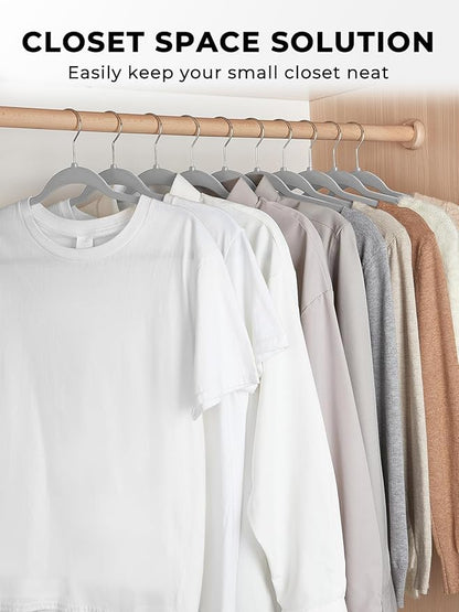SMARTOR Plastic Hangers 100Pack, Heavy Duty Clothes Hanger Grey - Non-Velvet Thin Hangers with 360°Swivel Hook | Slim Hanger Plastic - Space Saving Hangars, Perchas para Colgar Ropa