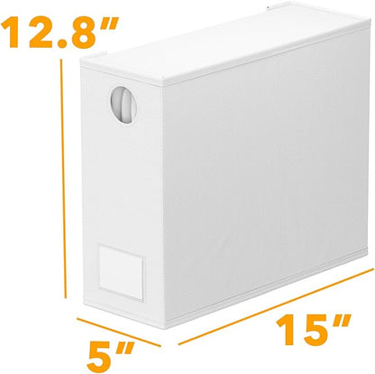 SpaceAid 2 Pack Bed Sheet Organizers and Storage, Foldable Sheet Organizer for Linen Closet, Sheets Set Folder Keeper with Window XL (Queen & King Size) Organizing Bedding Container, White