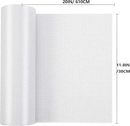 Shelf Liner, 11.8 Inches x 20 FEET Non-Slip Kitchen Cabinet Liner, Washable Oil-Proof Non-Adhesive Contact Paper for Drawer, Cabinet, Shelves, Cupboard, Refrigerator, Storage, Desks, Countertop