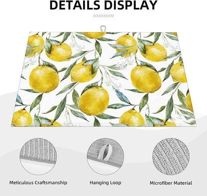 Lemon Dish Drying Mat 18x24 For Kitchen Counter Absorbent Microfiber Dishes Pad Dish Drainer Rack Mats Fast Dry Kitchen Accessories