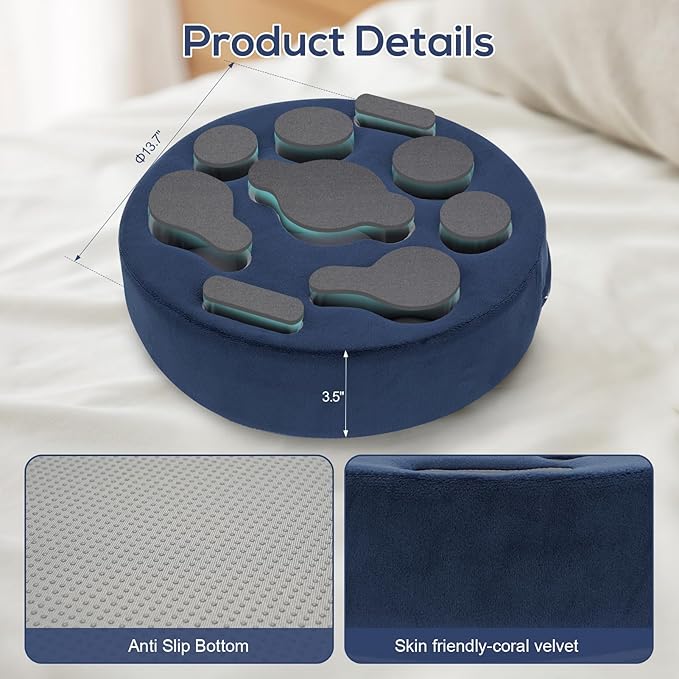 Couch Cup Holder Pillow - Cup Glass Cozy Pillow | Couch Caddy Sofa Bed Buddy Holds Drinks, Snacks, Remote, Phones, Tablet. Keep Drinks Stand and Prevent Spills for Car, Park, Beach, Picnic.(Navy)