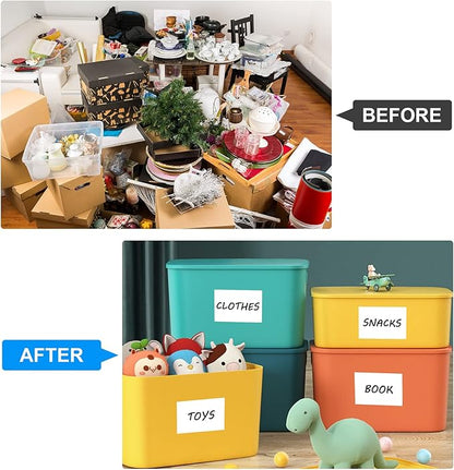 MaxGear 4x6 inch Removable Labels 100 Pcs, Water/Oil/Tear Resistants No Residue for Home Packing Box and Storage Bins, Matte White Paper Sheets, Permanent Strong Adhesive, Dries Quickly