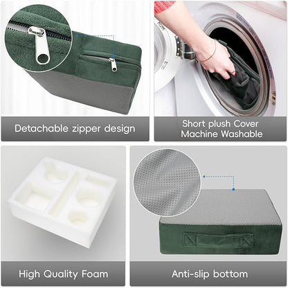 G GOOD GAIN Couch Cup Holder Pillow-Sofa Cup Holder Cozy Buddy | Bed Drink Caddy Holds Tablet, Remote, Snacks | Waterproof Anti-Spill Sofa Beverage Tray for Car, Park, Beach, Picnic, Boat, RV(Green)