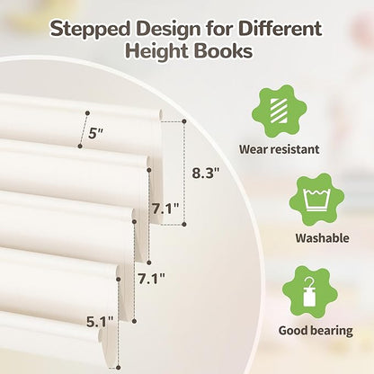 ELYKEN Toddler Bookshelf for Kids Rooms, Nursery Book Shelves with Open Forward Display, Montessori Book shelf for Baby Room, Small Children Classroom Books Rack Storage, Reading Corner for Kid, Beige