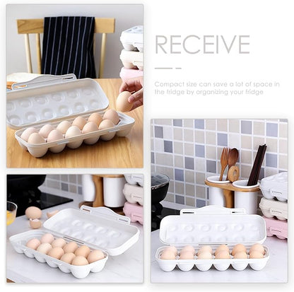 UPKOCH Stackable Egg Holder for Refrigerator - 18-Count Grey PP Storage Container with Lid, Anti-Collision Organizer for Fridge & Pantry (30cm/11.8in)