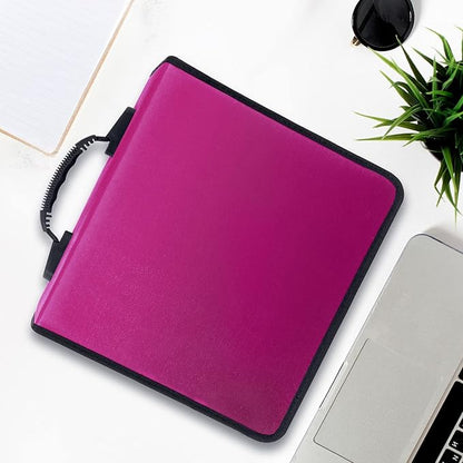 CD/DVD Case Wallet Storage Holder - 400 Capacity Disc Case Booklet Album Box (Black, Rose)