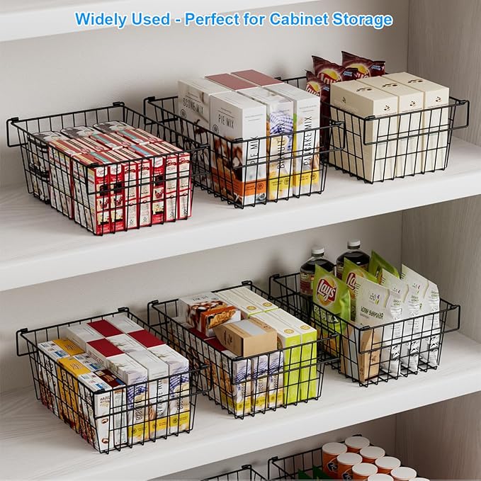 Homics Freezer Organizer Bins, Large Capacity Stackable Baskets for Deep Chest Freezer Easy Get and Sort Bottom Frozen Meats Food Storage Containers Pantry Storage and Organization, 4pcs