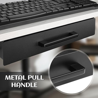 Under Desk Drawer Slide Out,Under Desk Shelf,Drawers for Under Desk,Home Office Storage Organizer, Black（12inch）