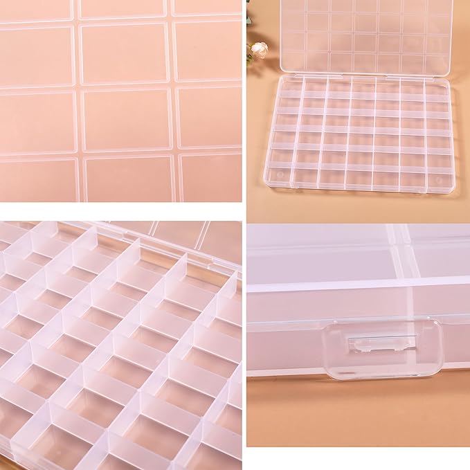 42 Grids Plastic Bead Organizer Beads Storage Containers Bead Holder Organizer Clear Storage Dividers Box for Jewelry Arts and Crafts