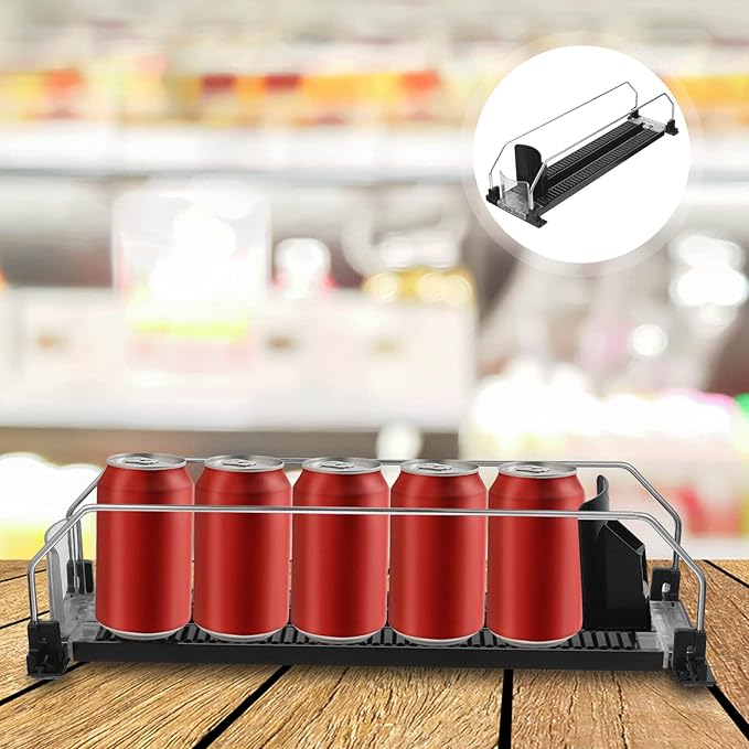VILLCASE Beverage Thruster Drink Pusher for Refrigerator Automatic Shelf Replenishment Sliding System for 12Oz and 16Oz Cans Kitchen Pantry Display Organizer