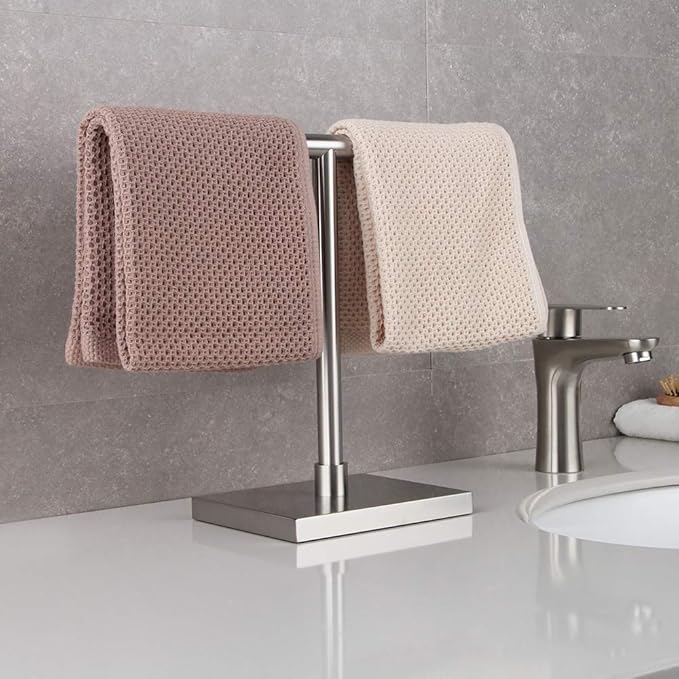 Hand Towel Holder Stand Modern Tree Rack Free Standing for Countertop, SUS 304 Stainless Steel Brushed Finished DZY011-LS