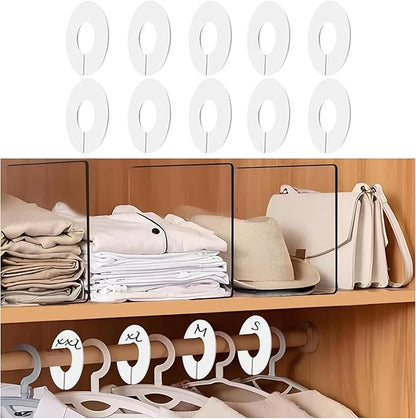 Closet Dividers for Hanging Clothes, Durable Plastic Wardrobe Organizers - Perfect for Closet Rods, Clothing Racks & Retail Display (30 Closet Dividers)