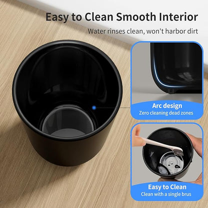 MOPMS Toothbrush Cup 13oz 380ml, Unbreakable Reusable Bathroom Tumbler 1Pc, Non-Slip Plastic Bathroom Cup Toothbrush Holders for Bathroom, Black