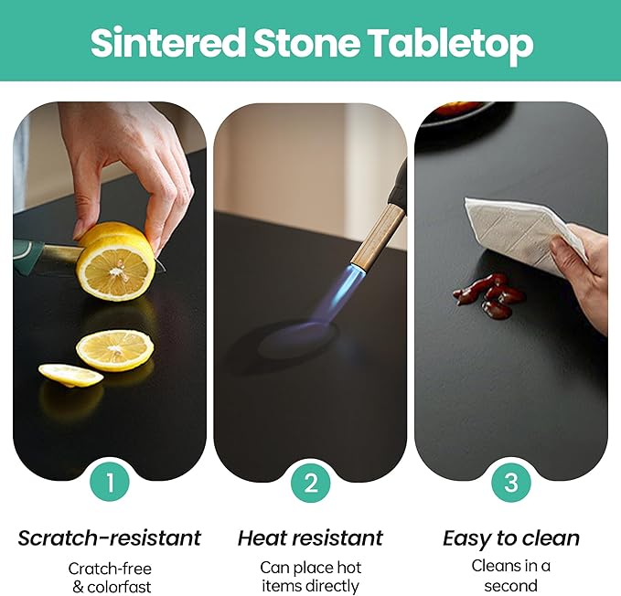 11.8" Lazy Susan Turntable – 360° Sinteredstone Silent Anti-Slip Turntable, Table Top Centerpiece for Kitchen, Pantry, Spice Rack, Refrigerator & Dining Table, Black