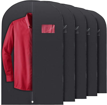 PLX 40" Black Garment Bags Suit Bag for Travel & Clothing Storage of Dresses, Shirts, Fur Coats, Jackets & Dance Costumes - Hanging Suit Cover for Men & Women Closet Storage Garment Protector