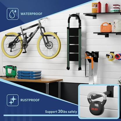 16 Pack Heavy Duty Tube Slatwall Shelf Brackets, Metal Tubular Slat Wall Brackets with Lip, Slatwall Accessories for Garage, Retail, and Home Storage (8 Inch)
