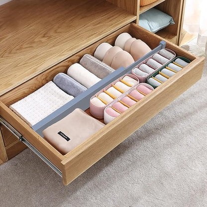 ANTOWIN Bamboo Drawer Dividers Organizers, Expandable Drawer Separators Splitter,17-22 inches Long Adjustable Spring-loaded Organizer for Large Utensil, Clothes, Tools Drawers (Grey)