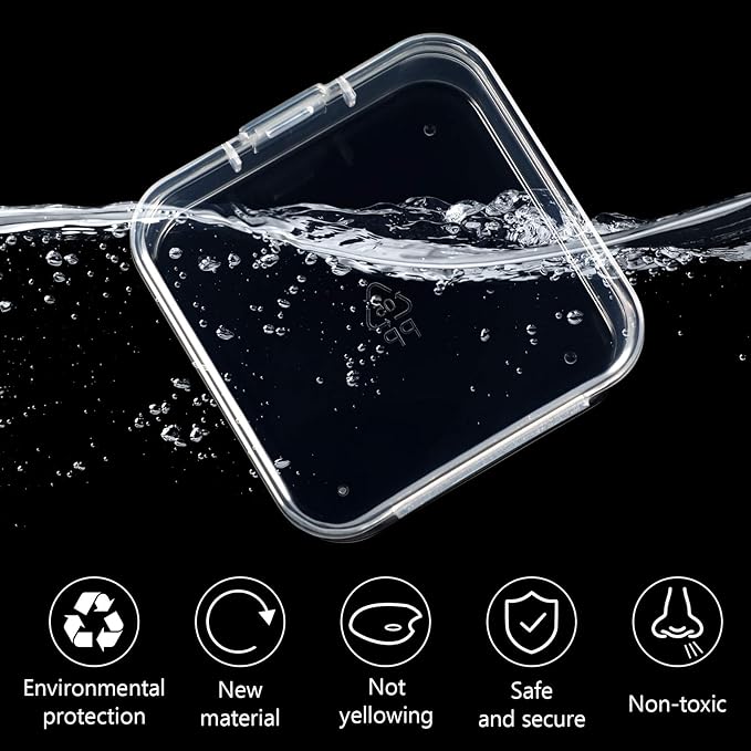Jetec 30 Pieces Mini Plastic Clear Beads Storage Containers Box for Collecting Small Items, Beads, Jewelry, Business Cards, Game Pieces, Crafts (2.13 x 2.13 x 0.79 Inch)