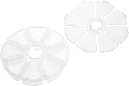 Cosmos 3 Pcs Clear 8 Compartment Round Jewelry Bead Storage Organizer Display Containers Case Box
