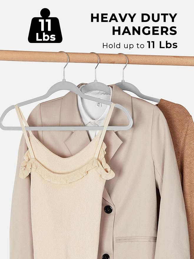 SMARTOR Plastic Hangers 100Pack, Heavy Duty Clothes Hanger Grey - Non-Velvet Thin Hangers with 360°Swivel Hook | Slim Hanger Plastic - Space Saving Hangars, Perchas para Colgar Ropa