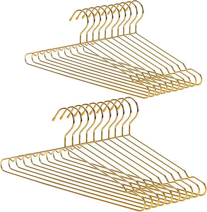 Nature Smile 20 Pack 17.7 Inch Men's Heavy Duty Metal Hangers, Space Saving Wire Coat Hanger for Everyday Use, Gold