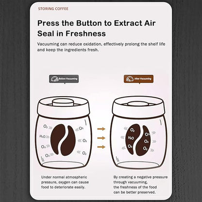 LOEZ Coffee Bean Storage Container Airtight, Lid Sealed with Press-Down Vacuum, Borosilicate Glass Coffee Canister for Ground Coffee, Tea, Beans, Spices (2 x Small - Gray)