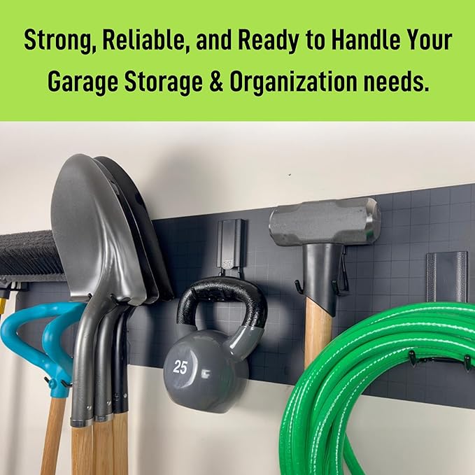 Gator Magnetics Wall Storage & Organization Kit – Includes (3) 16.75" x 12" Steel Wall Panels, (6) 25 lb Magnetic Hooks (2 Open 2.5", 2 Closed 2.5", 2 Open 4"), and Edge Caps – Garage & Home Organizer