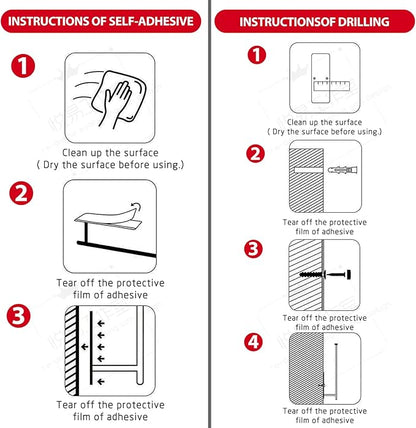 Paper Towel Holders,Paper Towels Rolls,Paper Bulk- Self-Adhesive Under Cabinet Wall Mount Countertop,Both Available in Adhesive and Screws,for Kitchen, Pantry, Sink, Bathroom，Stainless Steel-Black