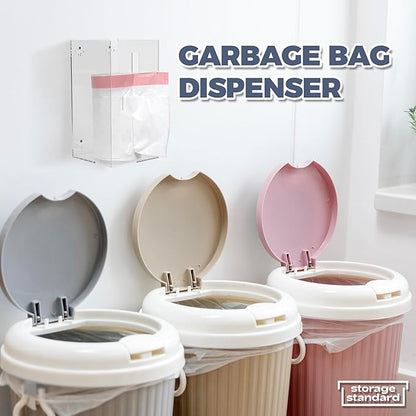 Storage Standard Trash Bag Holder Dispenser - Open Side Acrylic Bags Dispensing Roll Holder, Garbage Liner Holder for Cabinet, Garbage & Under Sink - Organizer for Home or Shops - 10.5" x 5.5" x 5.5"