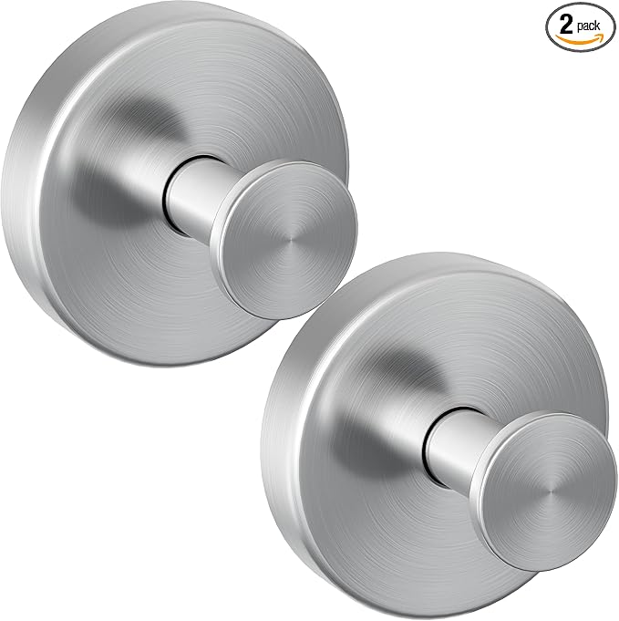 luckin smile Suction Cup Hooks for Shower, No-Drill Removable Towel Hook for Bathrooms, Shower Hooks, Suitable for Bathrooms, Kitchens, Windows, Glass, Powerful Suction Cup Hook (2, Silver)