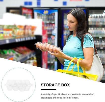 Hemoton 20Pcs Plastic Egg Storage Box with Clear Lid Refrigerator Egg Holder Organizer Countertop Fresh Carrier for Kitchen and Picnic