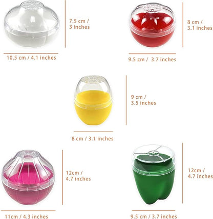 Magicaleast 5PCS Fruit and Vegetable Shaped Savers Storage Onion Tomato Lemon Green Pepper and Garlic Containers for Fridge Vegetable Crisper Makes Food Stays Fresh Longer