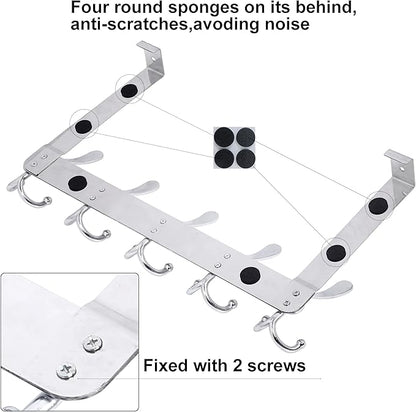 WEBI Over The Door Hooks,Triple Door Hooks for Hanging,Door Hanger,Over The Door Towel Rack,Door Coat Hanger,Door Coat Rack for Clothes,Towels,Behind Bathroom,Chromed