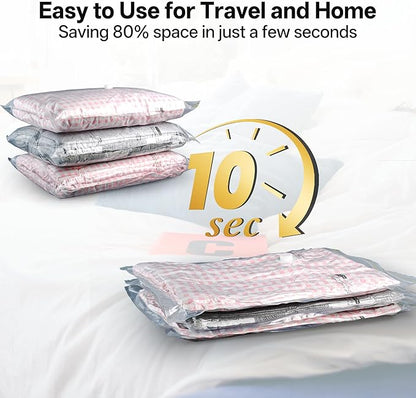 Travel Vacuum Storage Bags with Cordless Rechargeable Pump, Space Saver Compression Packing Seasonal Seal Bag for Clothing Bedding Blanket Pillows (15 Combo+Wireless Pump)