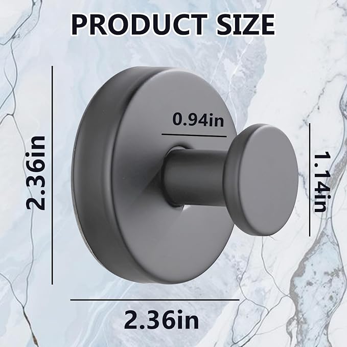 HESUSLA Suction Cup Hooks for Wreaths on Glass,2025 New Model No-Drill Suction Cup Hooks,Wreath Hangers for Front Doors,Metal Towel Hooks for Showers Bathrooms Mirrors(2 Pack,Gray)