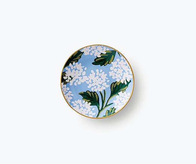 RIFLE PAPER CO. Hydrangea Ring Dish, Protect Your Trinkets and Jewelry, Minimize Loss, Organize Desk, Small Item Security, Keep Valuables Safe and Visible, Cute and Fashionable