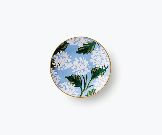 RIFLE PAPER CO. Hydrangea Ring Dish, Protect Your Trinkets and Jewelry, Minimize Loss, Organize Desk, Small Item Security, Keep Valuables Safe and Visible, Cute and Fashionable