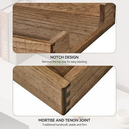 Kirigen Wood Letter-Size Tray Single-Tier(TP-DBR)- Wooden Tones Collection Front-Load Documents Tray for Office Desktop Organizer - Desk Magazine, File, Folder, Paper Holder Drak Brown