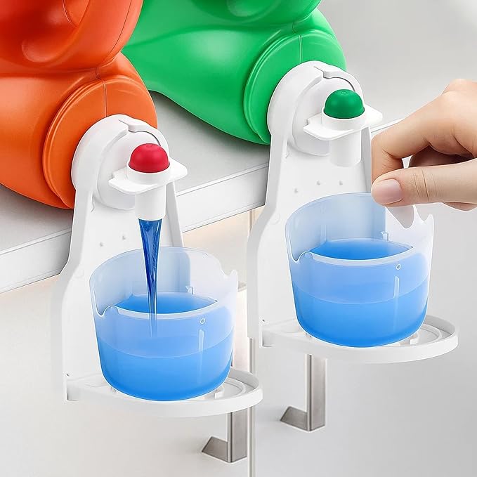 2-Pack Laundry Detergent Dispenser Set with Detergent Holder Cups