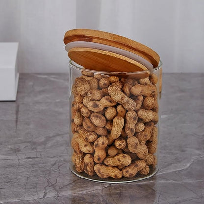 SANQIAHOME Glass Coffee Sugar Containers with Shelf, 3 x 27 OZ Coffee Bean Storage Station Organizer,Airtight Seal,Food Storage Jar for Kitchen